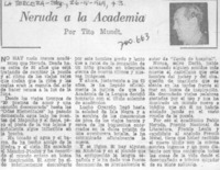Neruda a la Academia