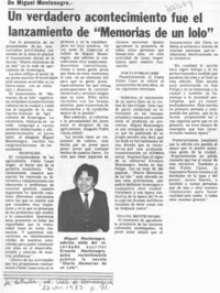 Un verdadero acontecimiento fue el lanzamiento de "Memorias de un lolo".