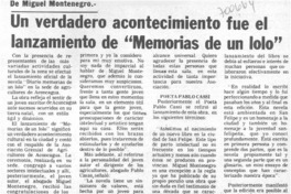 Un verdadero acontecimiento fue el lanzamiento de "Memorias de un lolo".