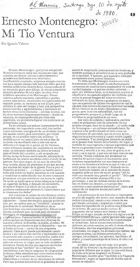 Ernesto Montenegro: mi tío Ventura