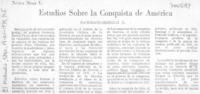 Estudios sobre la conquista de América