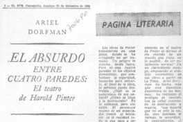 El absurdo entre cuatro paredes: el teatro de Harold Pinter.