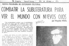 Combatir la subliteratura para ver el mundo con nuevos ojos