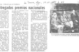 Entregados premios nacionales.