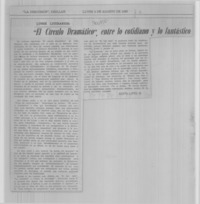 El círculo dramático", entre lo cotidiano y lo fantástico