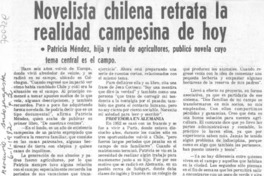 Novelista chilena retrata la realidad campesina de hoy.