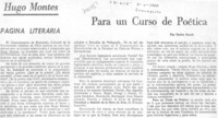 Para un curso de poética