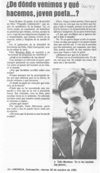 Pequeña celebración : [entrevista]