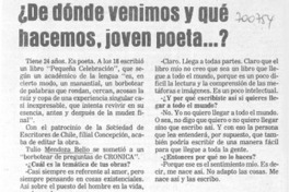 Pequeña celebración : [entrevista]