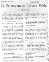 La primavera se fue con Pablo