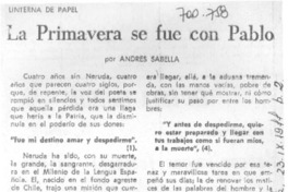 La primavera se fue con Pablo