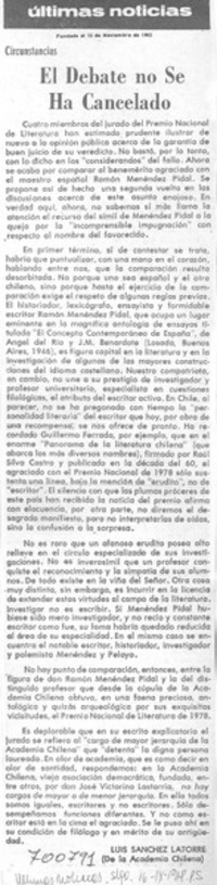 El debate no se ha cancelado