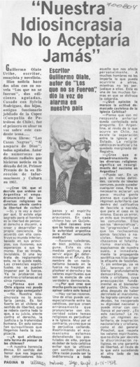 Nuestra idiosincrasia no lo aceptaría jamás": [entrevista]