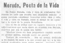Neruda, poeta de la vida