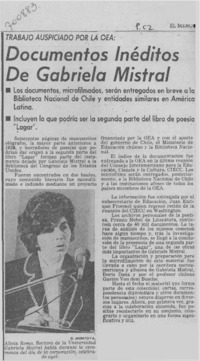 Documentos inéditos de Gabriela Mistral.