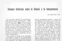 Ensayos históricos sobre la Colonia y la Independencia