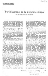Perfil humano de la literatura chilena