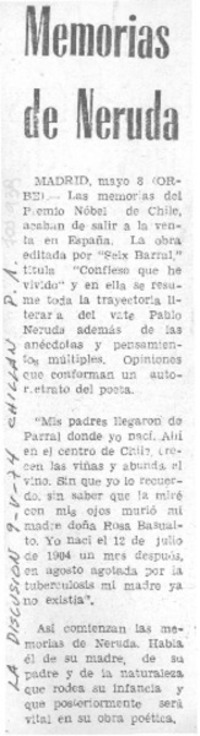 Memorias de Neruda.