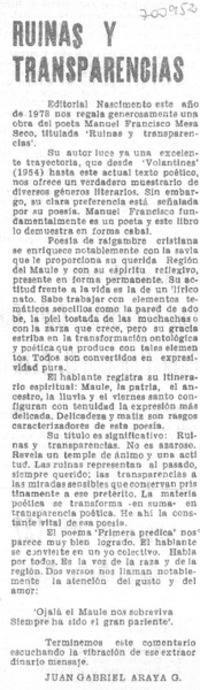 Ruinas y transparencias