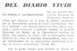 Un poeta y "la provincia"