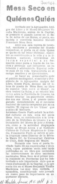 Mesa Seco en Quién es quién.