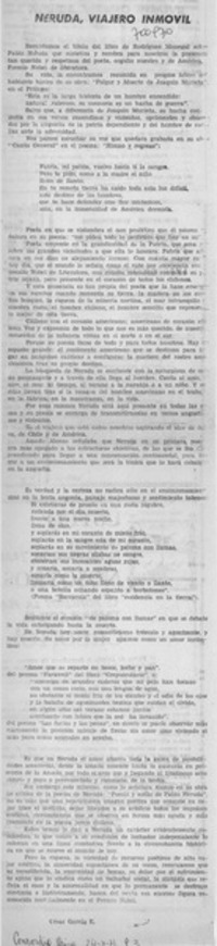 Neruda, viajero inmóvil