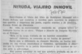 Neruda, viajero inmóvil
