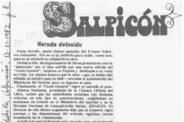 Neruda detenido.
