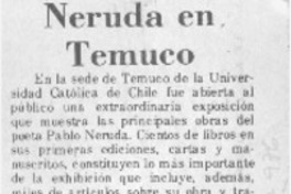 Neruda en Temuco.