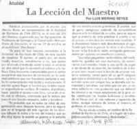 La Lección del maestro.