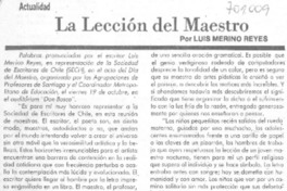 La Lección del maestro.
