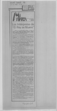 Los intérpretes de "El rey se muere"