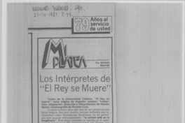 Los intérpretes de "El rey se muere"