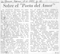 Sobre el "poeta del amor"