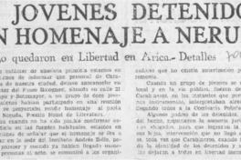 12 jóvenes detenidos en homenaje a Neruda.