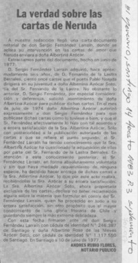 La verdad sobre las cartas de Neruda