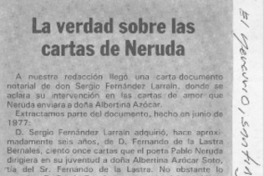 La verdad sobre las cartas de Neruda