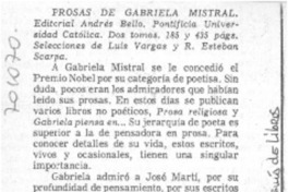Prosas de Gabriela Mistral.