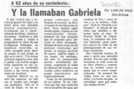 Y la llamaban Gabriela