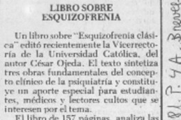Libro sobre esquizofrenia.