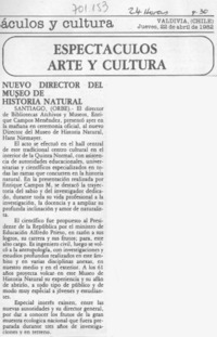 Nuevo director del Museo de Historia Natural.