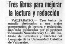 Tres libros para mejorar la lectura y redacción.