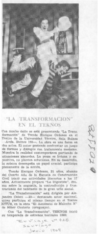 La transformación" en el Teknos.