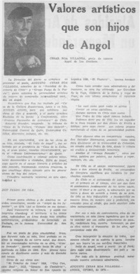 Valores artísticos que son hijos de Angol