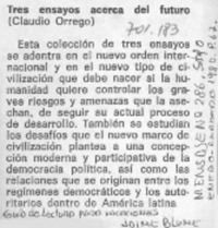 Tres ensayos acerca del futuro