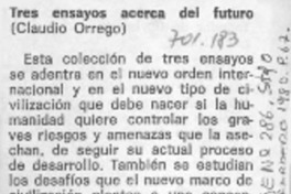 Tres ensayos acerca del futuro