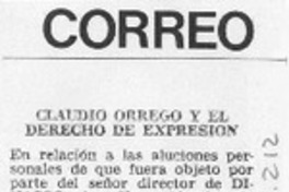 Claudio Orrego y el derecho de expresión