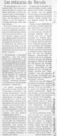 Las máscaras de Neruda