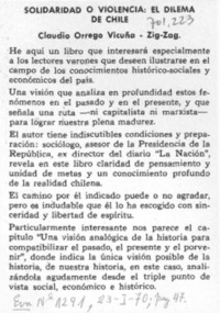Solidaridad o violencia: el dilema de Chile.