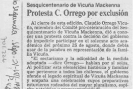 Protesta C. Orrego por exclusión.